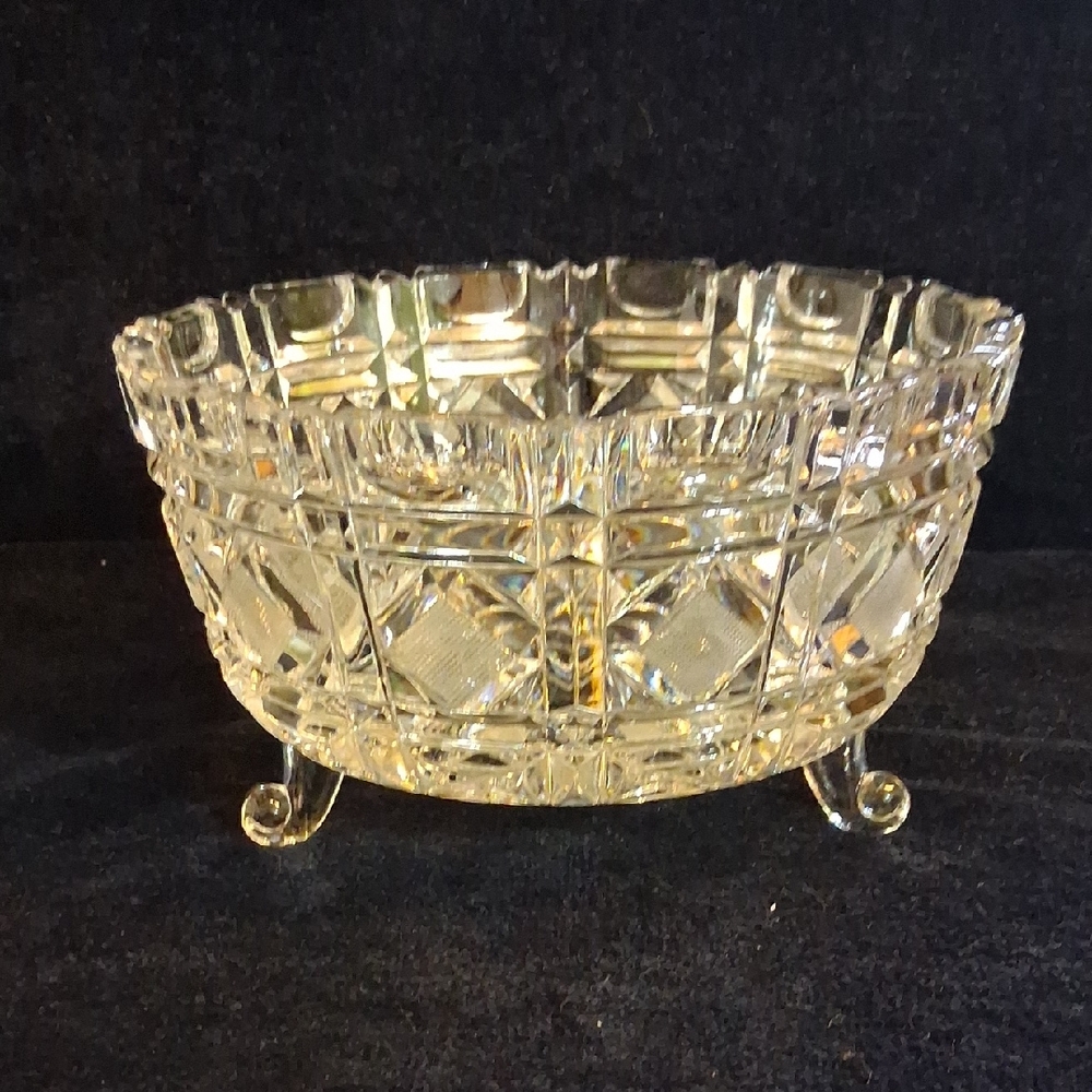 Cambridge By Royal Kendall 3-Footed Large Lead Crystal Bowl